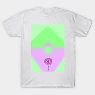 Purple/Pink and Green Rose Aesthetic T-Shirt